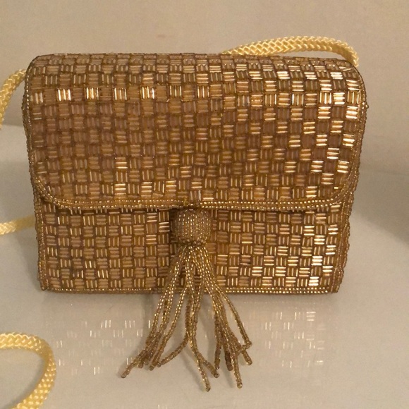 Ladies Beaded Evening Bags (1) Gold & (1) Silver - Picture 3 of 4